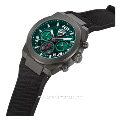 DUCATI DTWGC0002001 DT014 Chronograph Black Dark Grey Silicone Combi Nylon Strap