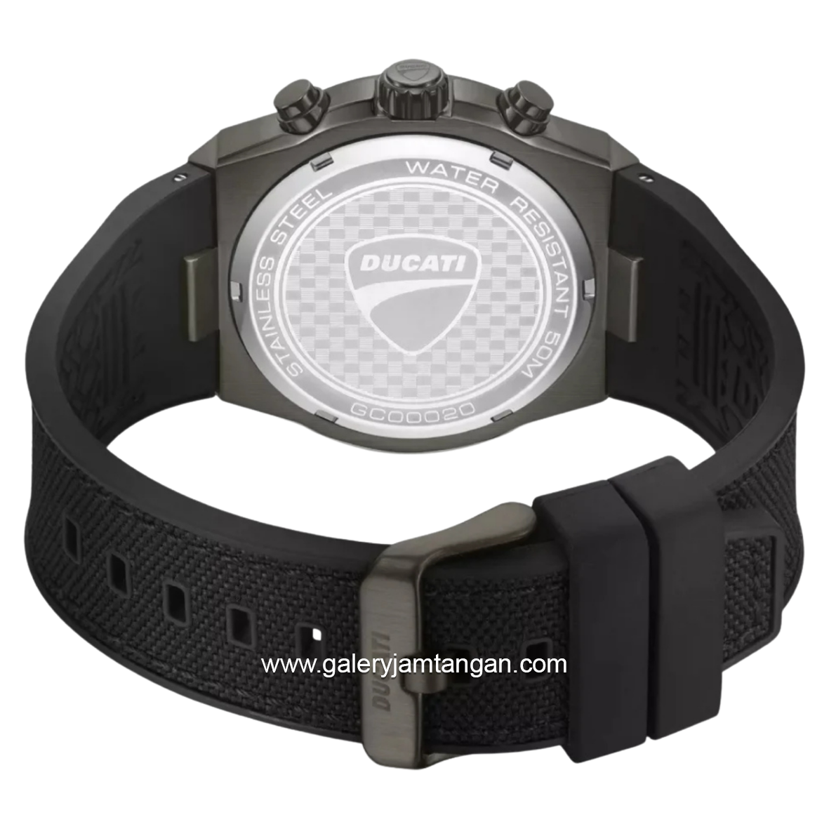 DUCATI DTWGC0002001 DT014 Chronograph Black Dark Grey Silicone Combi Nylon Strap