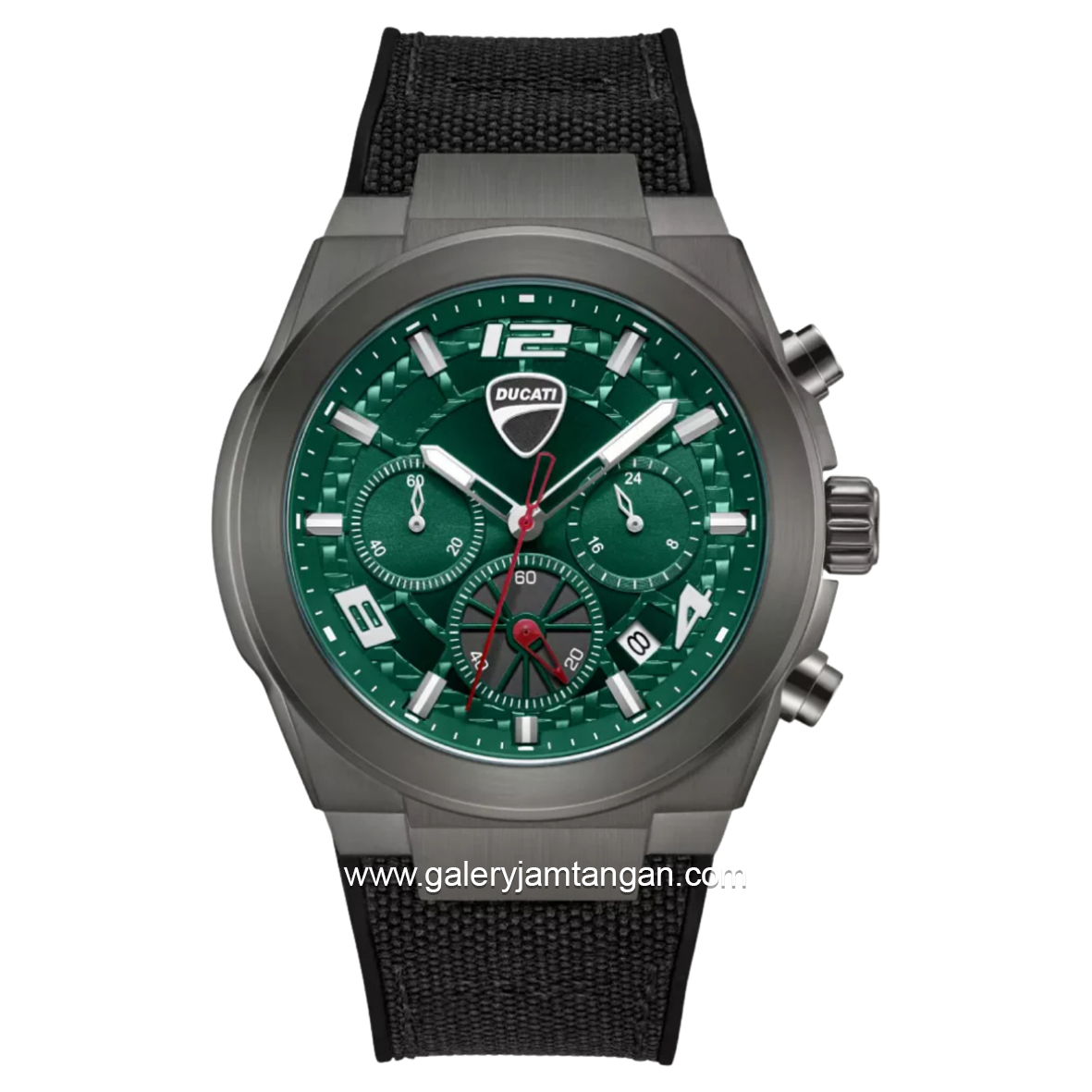DUCATI DTWGC0002001 DT014 Chronograph Black Dark Grey Silicone Combi Nylon Strap