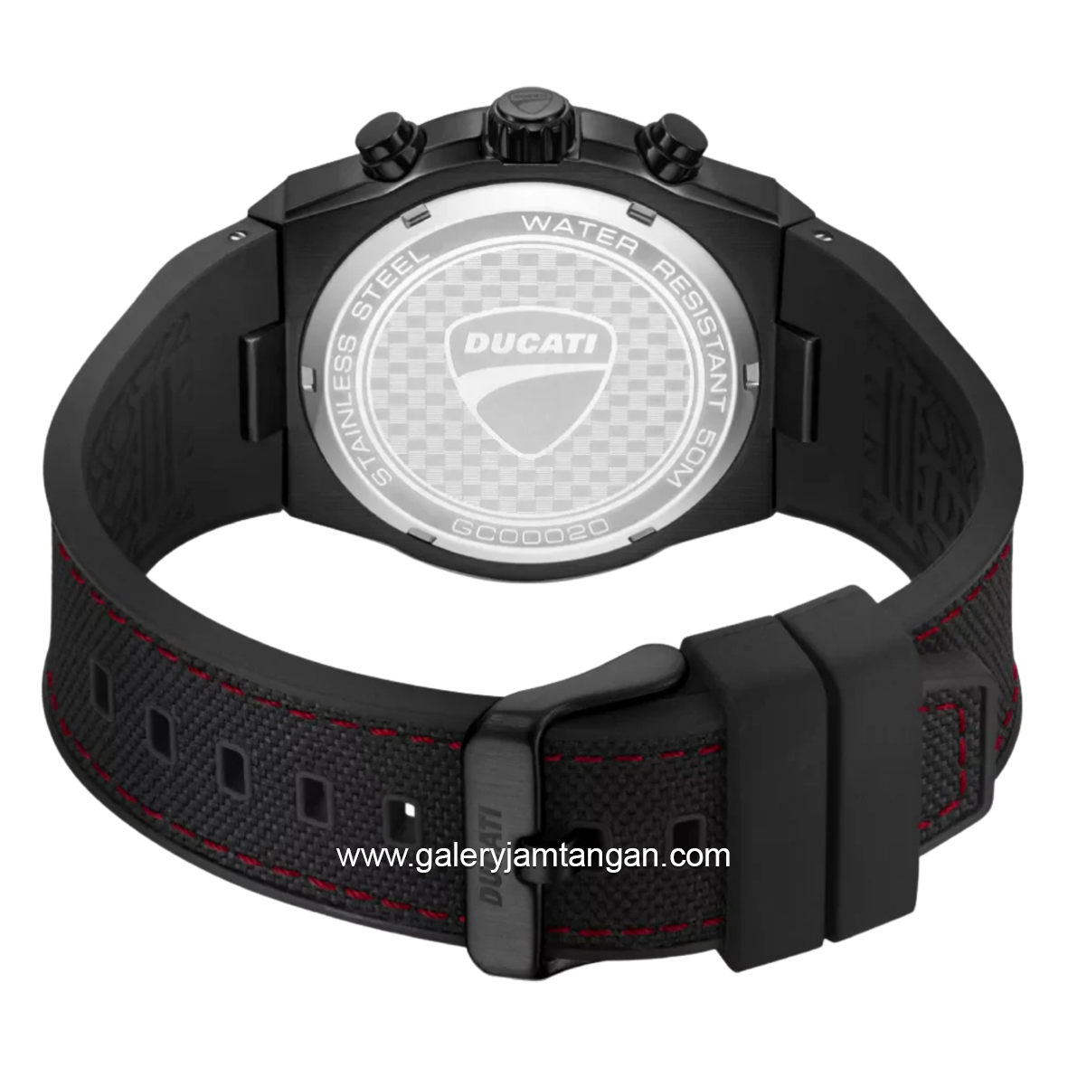 DUCATI DTWGC0002003 DT014 Chronograph Black Silicone Combi Nylon Strap