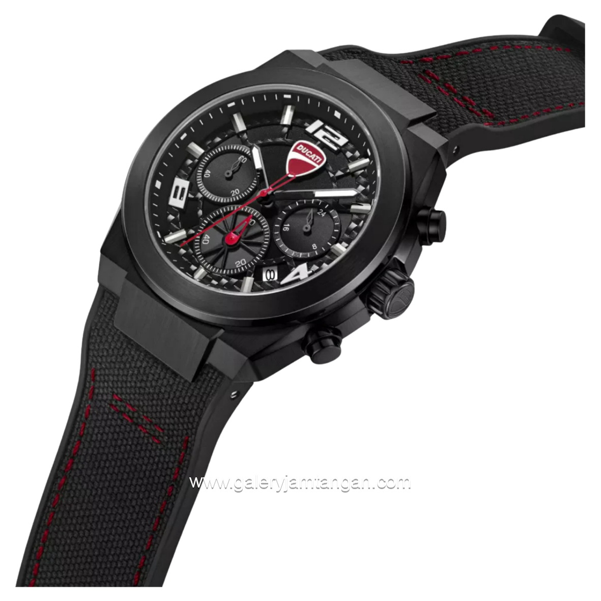 DUCATI DTWGC0002003 DT014 Chronograph Black Silicone Combi Nylon Strap