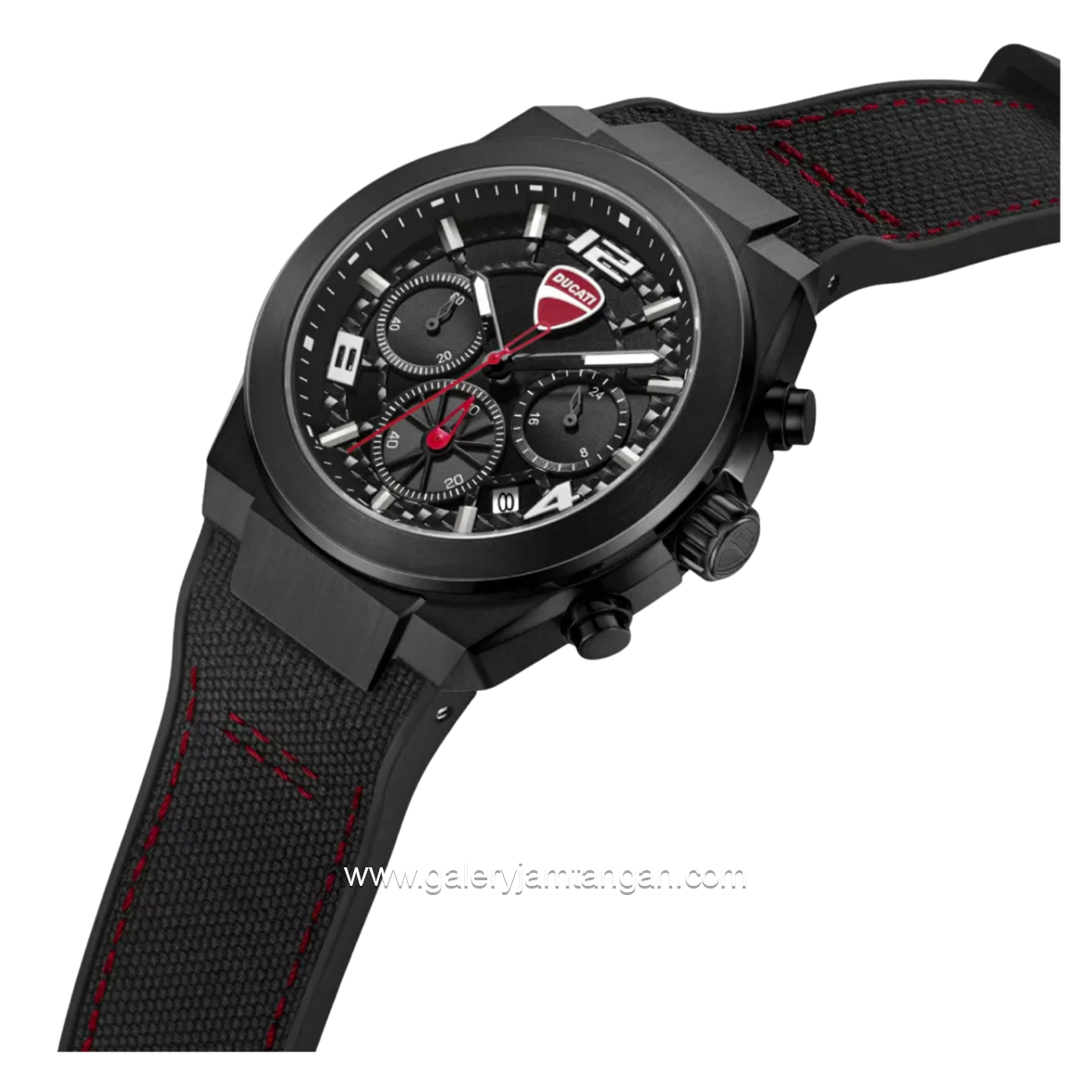 DUCATI DTWGC0002003 DT014 Chronograph Black Silicone Combi Nylon Strap