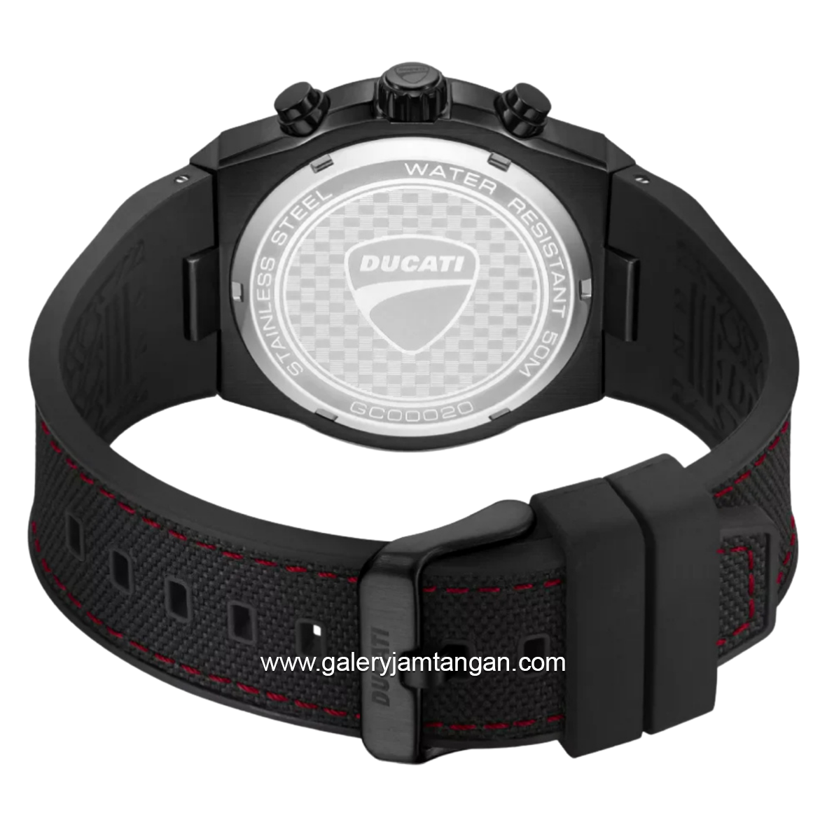DUCATI DTWGC0002003 DT014 Chronograph Black Silicone Combi Nylon Strap