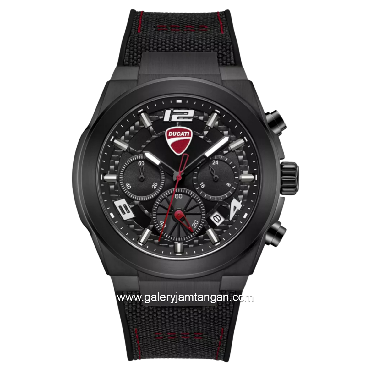 DUCATI DTWGC0002003 DT014 Chronograph Black Silicone Combi Nylon Strap