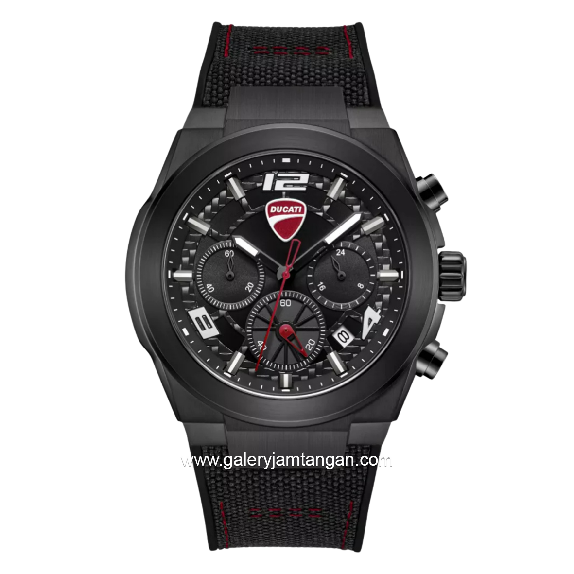 DUCATI DTWGC0002003 DT014 Chronograph Black Silicone Combi Nylon Strap