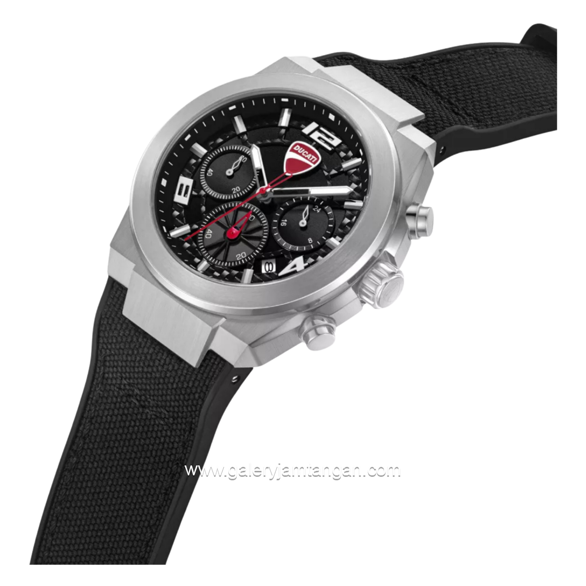 DUCATI DTWGC0002004 DT014 Chronograph Black Silicone Combi Nylon Strap