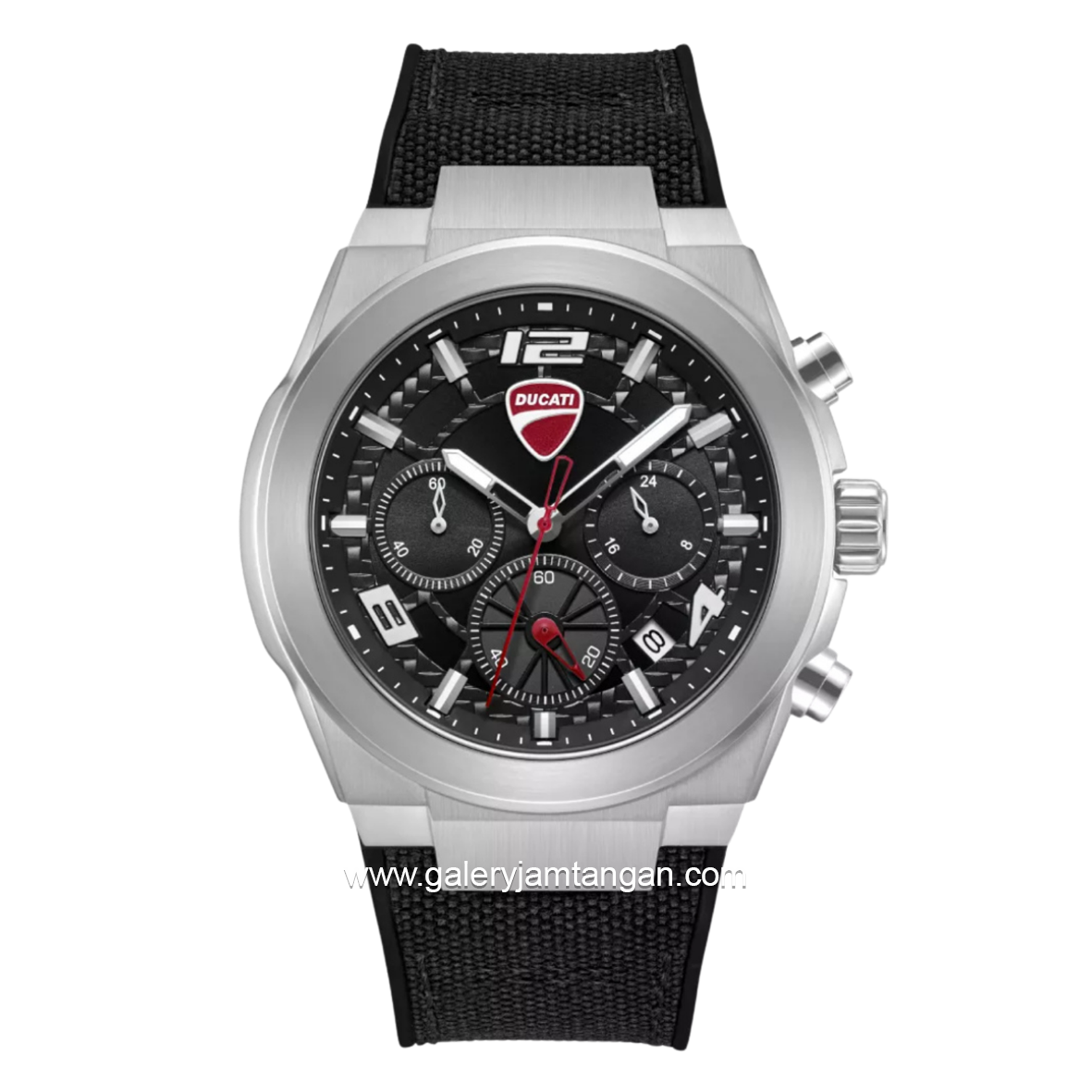 DUCATI DTWGC0002004 DT014 Chronograph Black Silicone Combi Nylon Strap