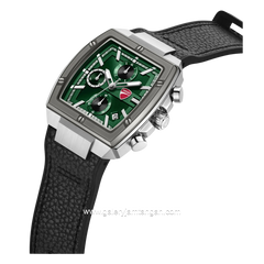 DUCATI DTWGC0003401 CARDIO Chronograph Black Silver Silicone Combi Leather Strap