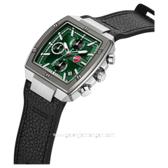 DUCATI DTWGC0003401 CARDIO Chronograph Black Silver Silicone Combi Leather Strap
