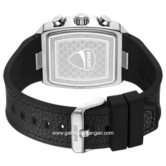 DUCATI DTWGC0003401 CARDIO Chronograph Black Silver Silicone Combi Leather Strap