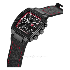 DUCATI DTWGC0003403 CARDIO Chronograph Black Silicone Combi Leather Strap