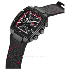 DUCATI DTWGC0003403 CARDIO Chronograph Black Silicone Combi Leather Strap