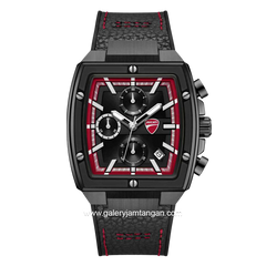 DUCATI DTWGC0003403 CARDIO Chronograph Black Silicone Combi Leather Strap