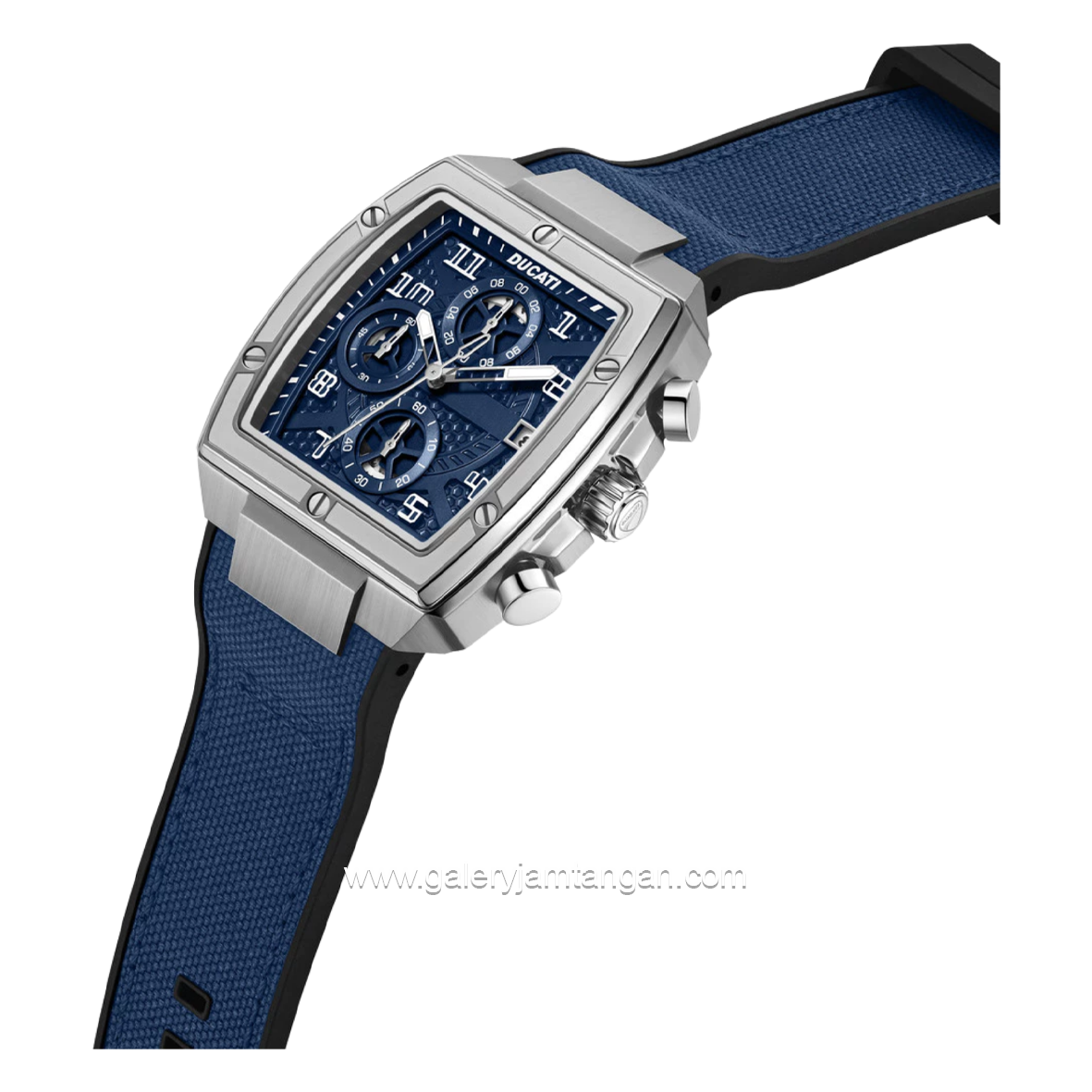 DUCATI TRAVERSE DTWGC0003404 Blue Silver Nylon Combi Silicone Strap