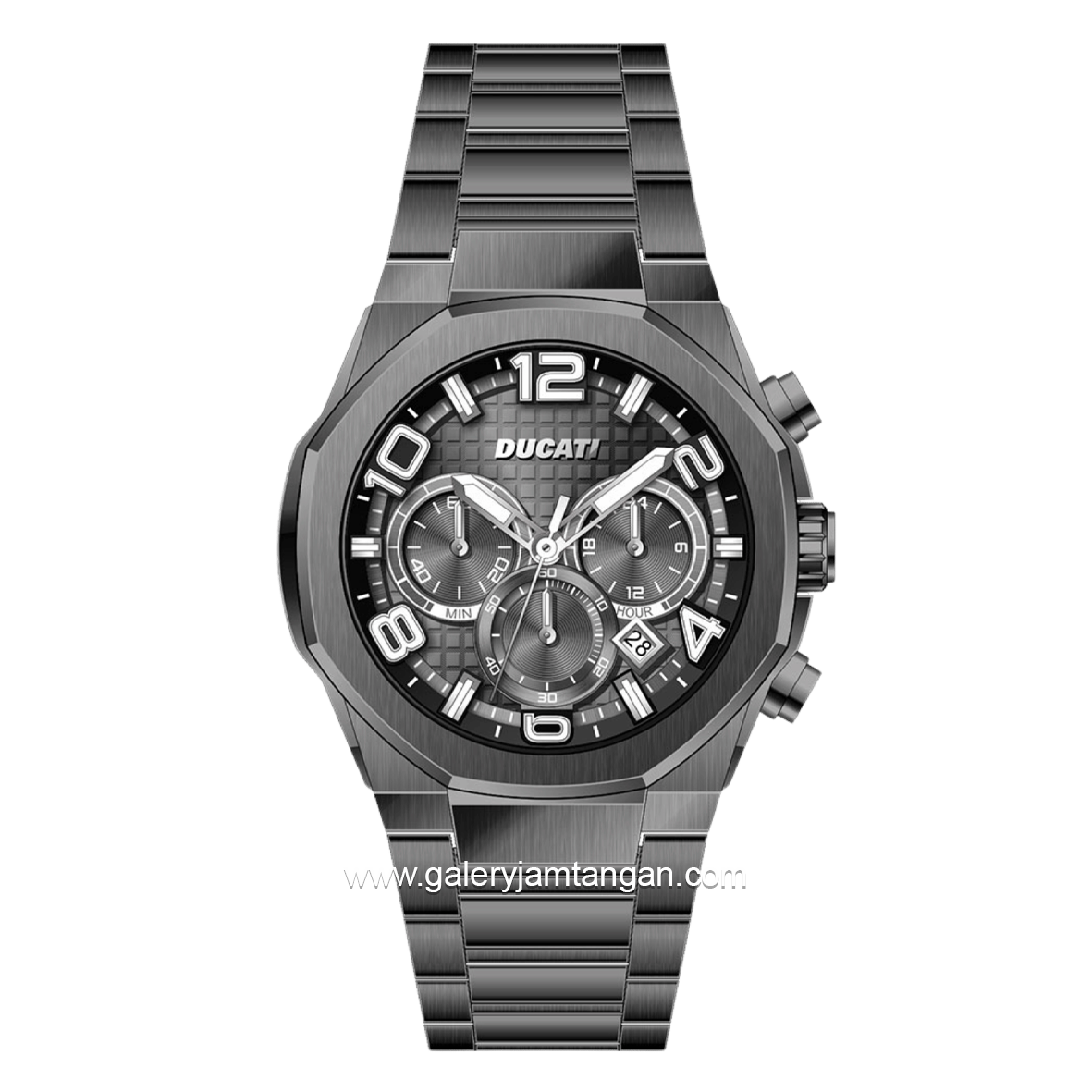 DUCATI DTWGI0001105 DT006 Chronograph Gunmetal Stainless Steel Strap