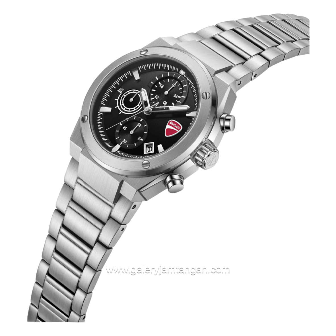 DUCATI STELVIO DTWGI0003104 Silver Dial Black Stainless Steel Strap