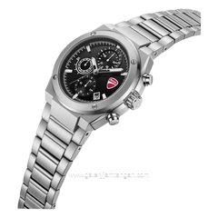 DUCATI STELVIO DTWGI0003104 Silver Dial Black Stainless Steel Strap