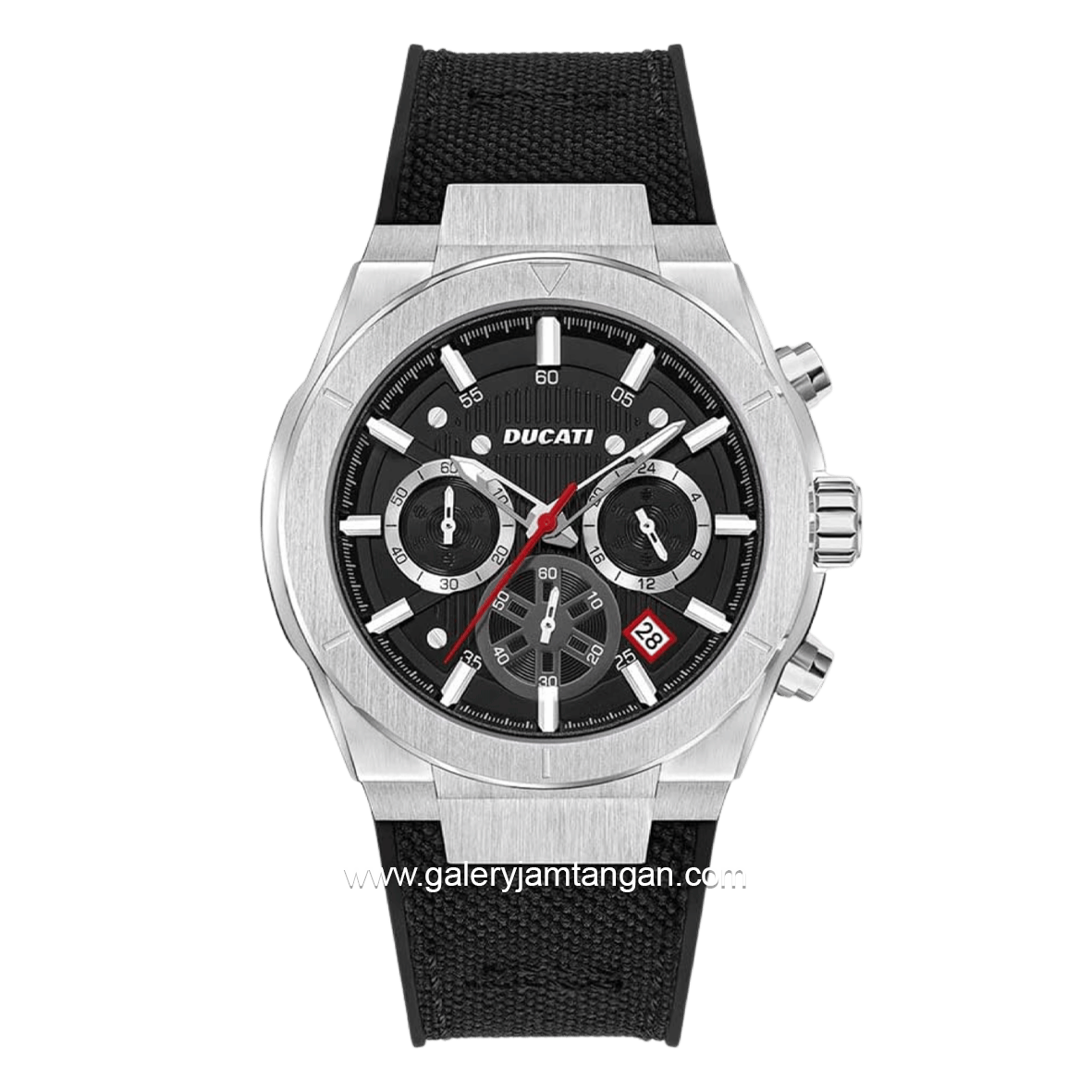 DUCATI DTWGO0000902 DT004 Chronograph Black Nylon Combi Silicone Strap