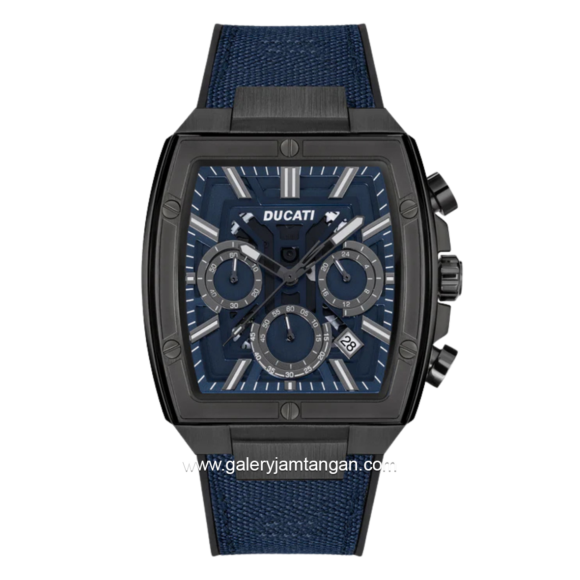 DUCATI DTWGO0001005 DT005 Chronograph Blue Nylon Black Silicon Strap