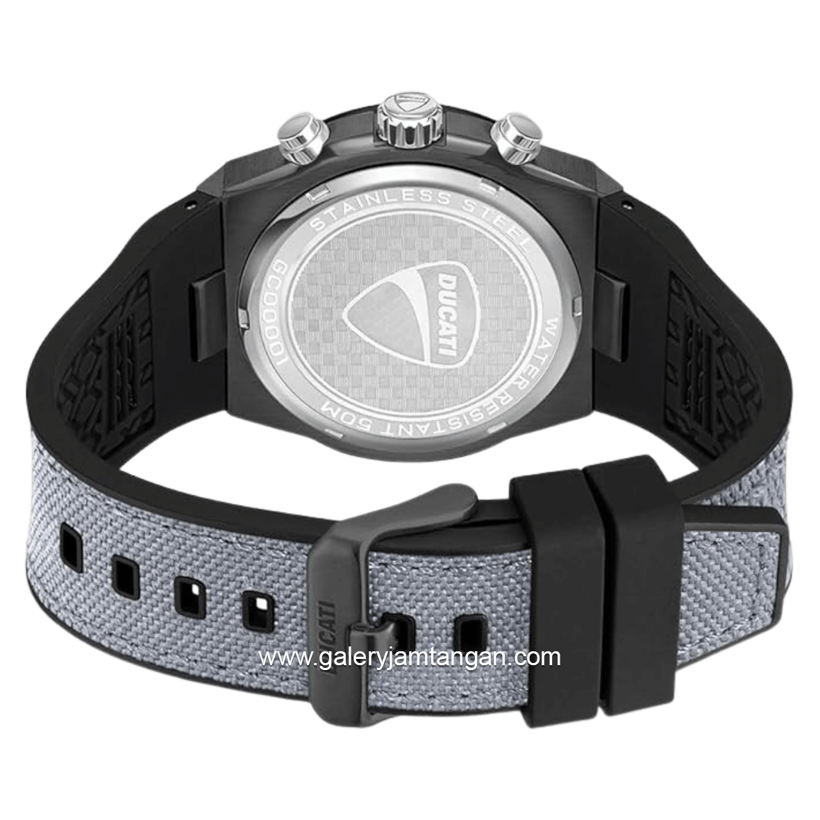 DUCATI DTWGO0001202 DT007 Chronograph Grey Nylon Black Silicon Strap