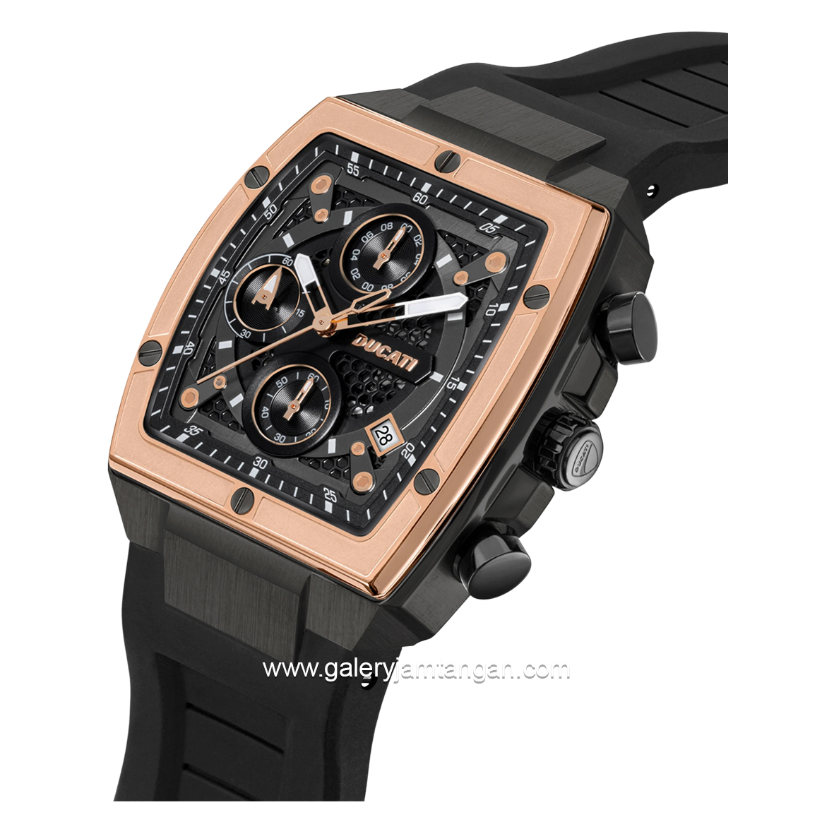 DUCATI DTWGO0001301 DT008 Chronograph Black Gold Silicone Strap