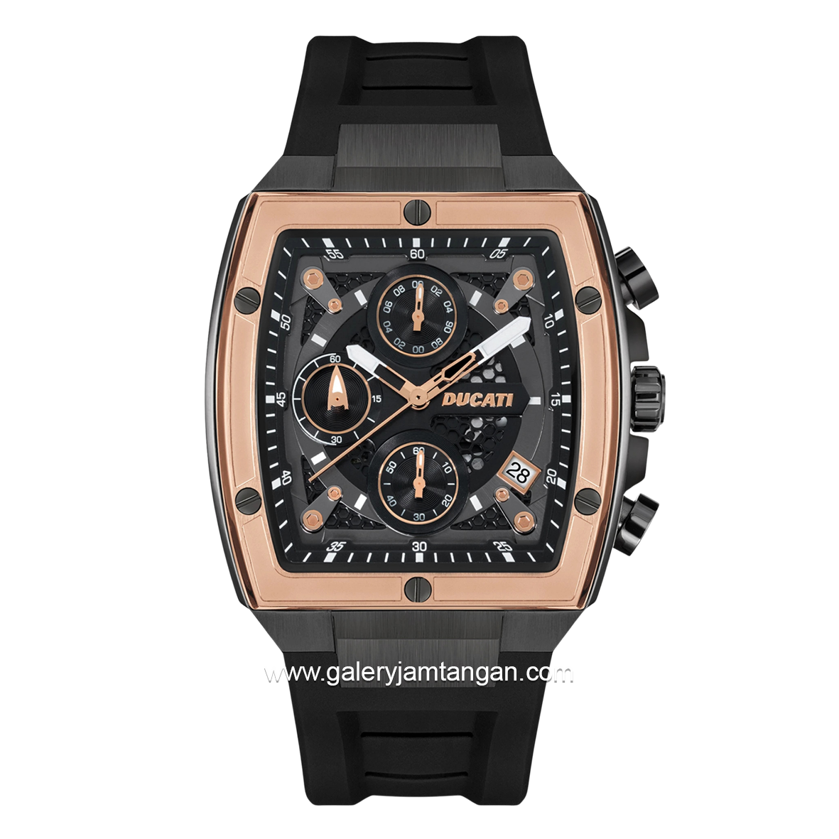 DUCATI DTWGO0001301 DT008 Chronograph Black Gold Silicone Strap