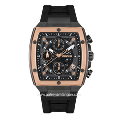DUCATI DTWGO0001301 DT008 Chronograph Black Gold Silicone Strap