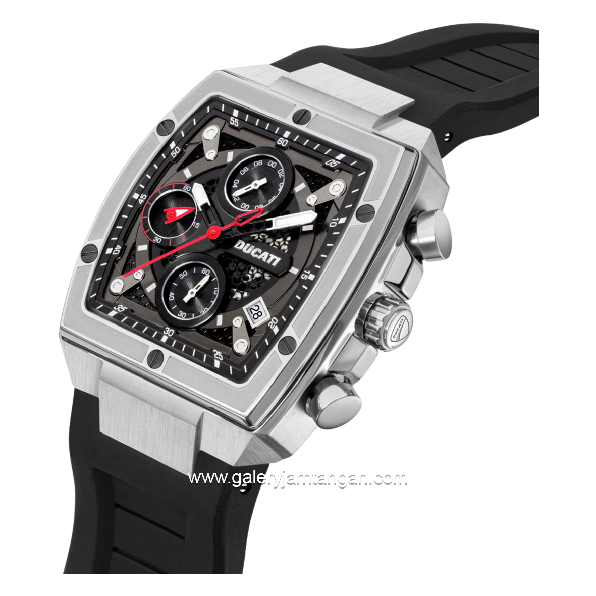 DUCATI DTWGO0001303 DT008 Chronograph Black Silver Silicone Strap