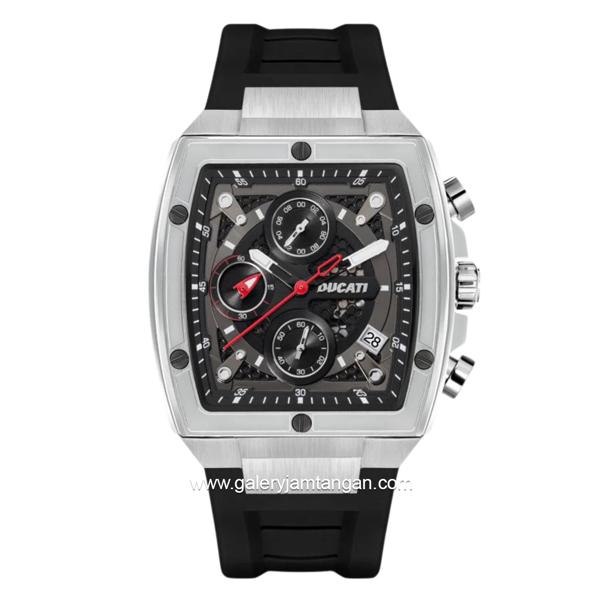 DUCATI DTWGO0001303 DT008 Chronograph Black Silver Silicone Strap
