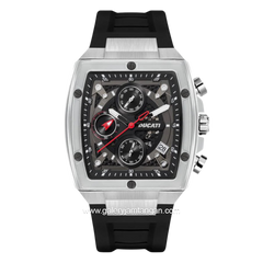 DUCATI DTWGO0001303 DT008 Chronograph Black Silver Silicone Strap