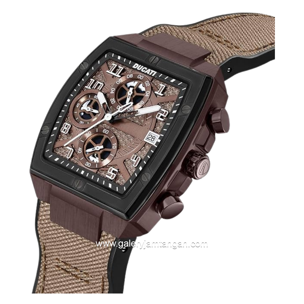 DUCATI DTWGO0001501 DT088 Chronograph Brown Nylon Black Silicon Strap