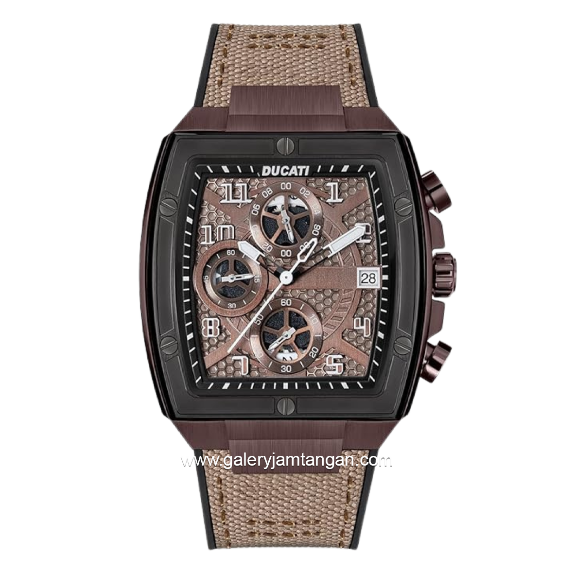 DUCATI DTWGO0001501 DT088 Chronograph Brown Nylon Black Silicon Strap