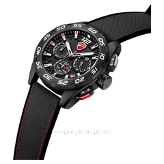 DUCATI DTWGO0001801 DT012 Chronograph Full Black Silicone Combi Nylon Strap