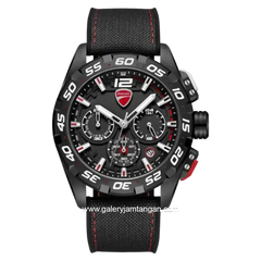 DUCATI DTWGO0001801 DT012 Chronograph Full Black Silicone Combi Nylon Strap