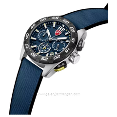 DUCATI DTWGO0001802 DT012 Chronograph Black Silicone Combi Blue Nylon Strap
