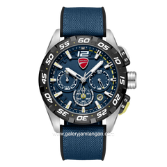 DUCATI DTWGO0001802 DT012 Chronograph Black Silicone Combi Blue Nylon Strap