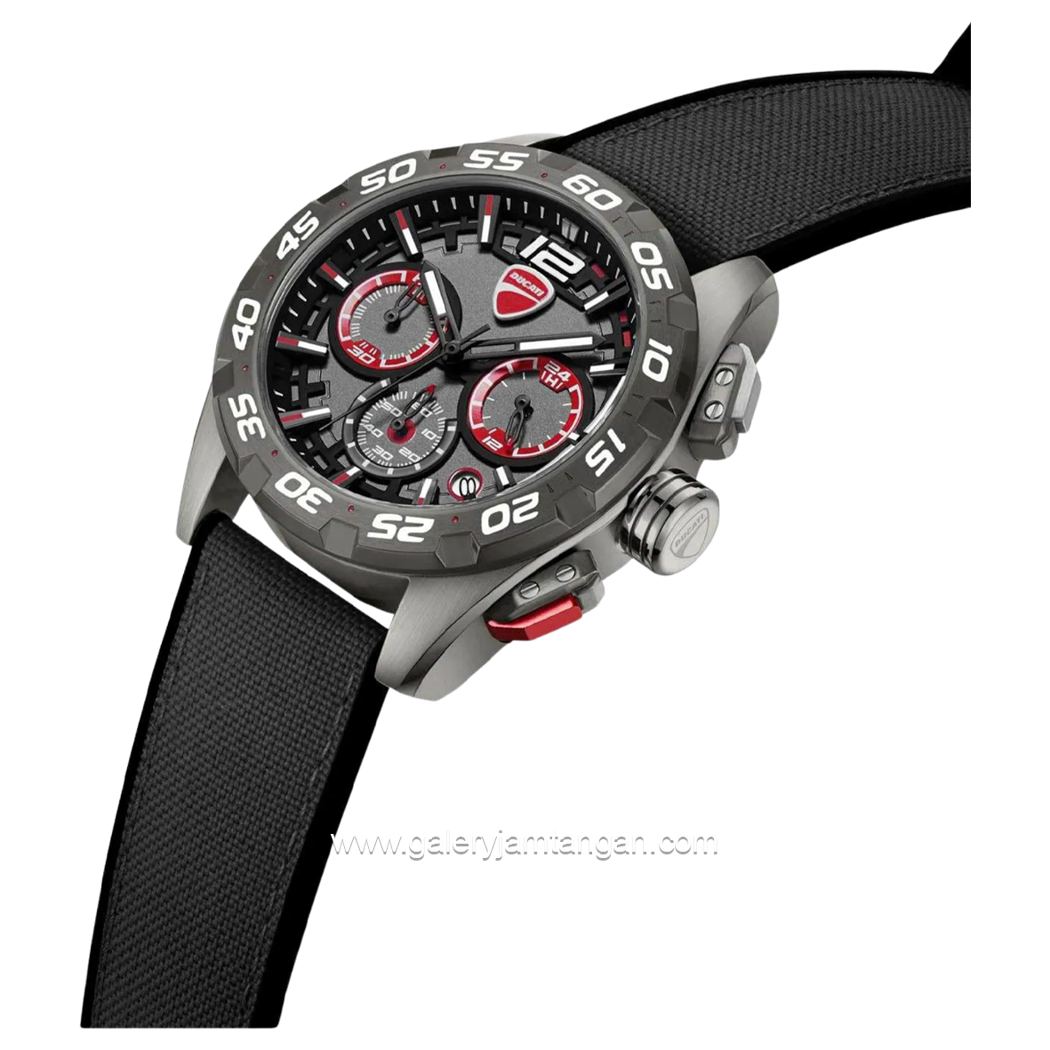 DUCATI DTWGO0001803 DT012 Chronograph Black Silicone Combi Nylon Strap