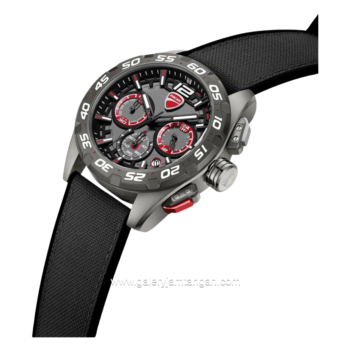 DUCATI DTWGO0001803 DT012 Chronograph Black Silicone Combi Nylon Strap