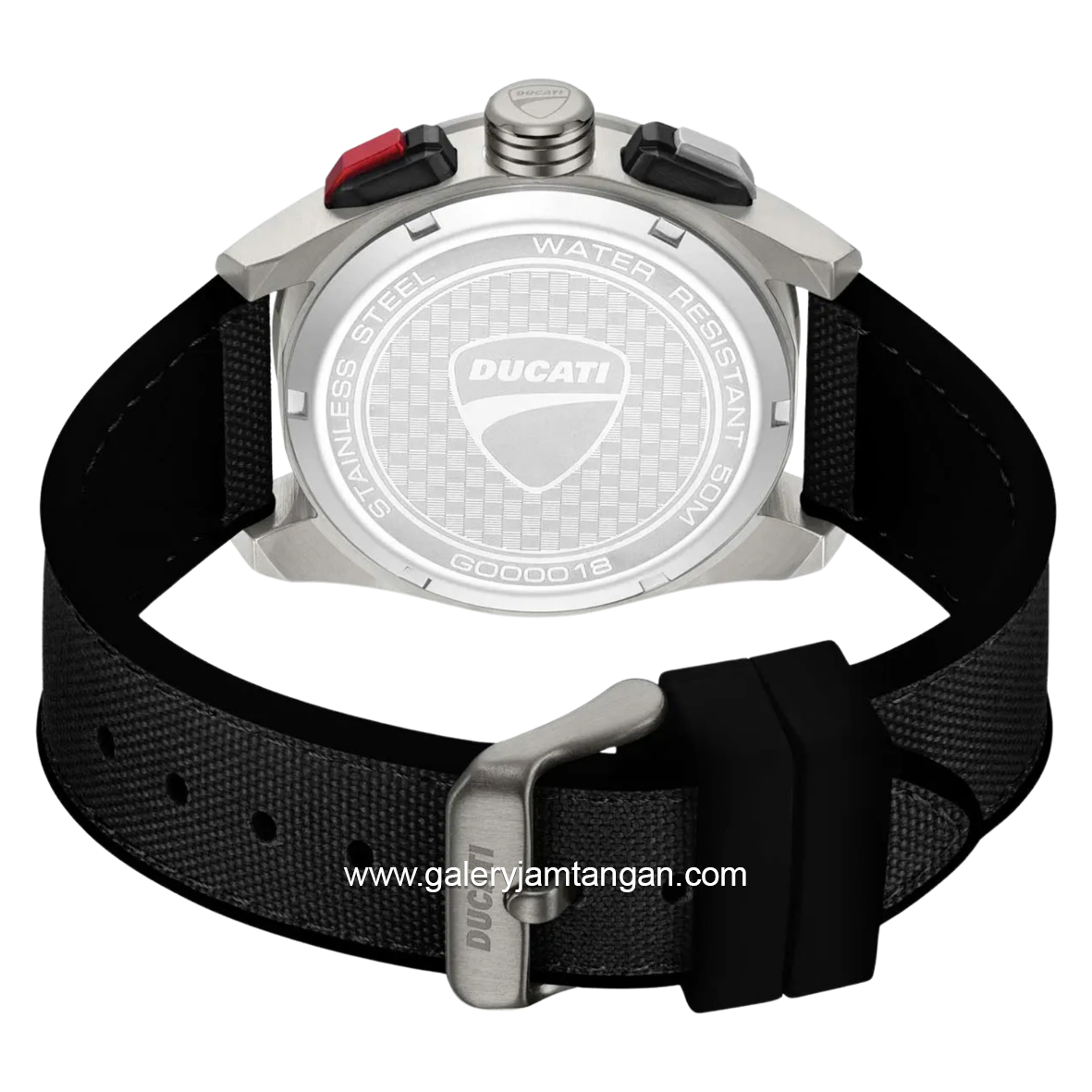 DUCATI DTWGO0001803 DT012 Chronograph Black Silicone Combi Nylon Strap