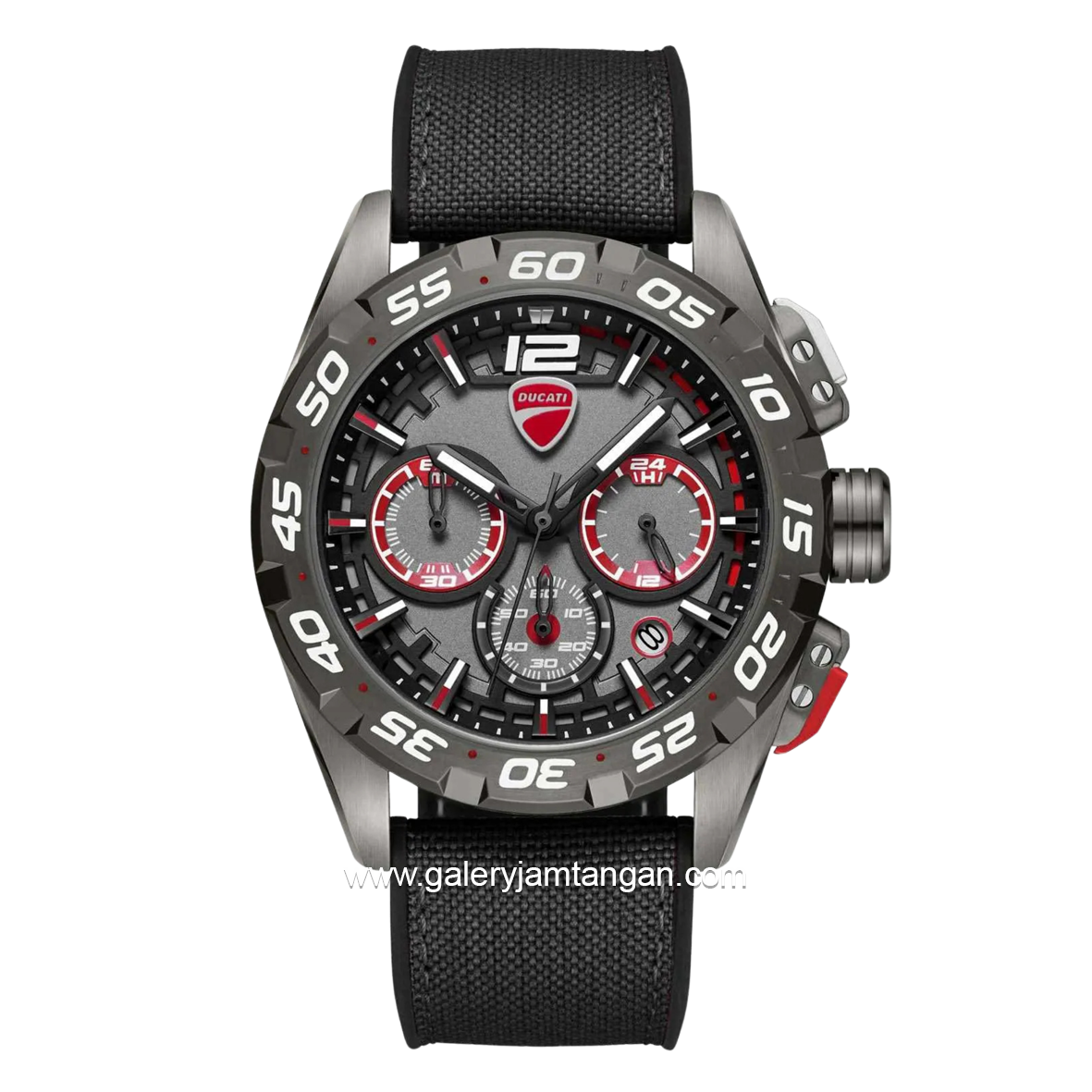 DUCATI DTWGO0001803 DT012 Chronograph Black Silicone Combi Nylon Strap