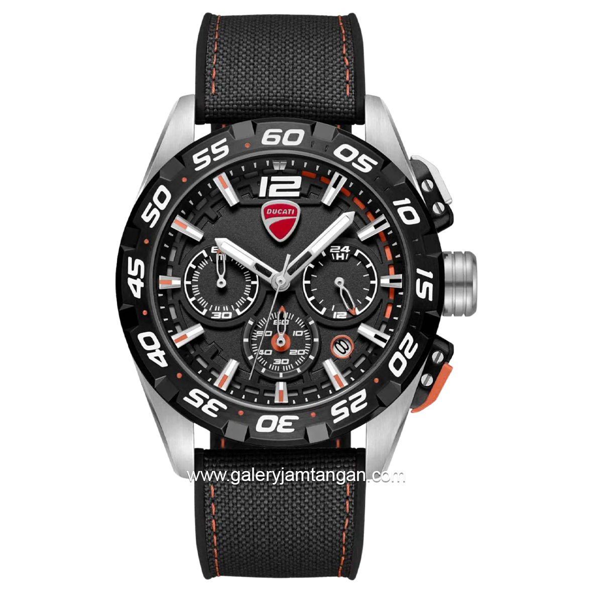 DUCATI DTWGO0001805 DT012 Chronograph Black Silicone Combi Nylon Strap