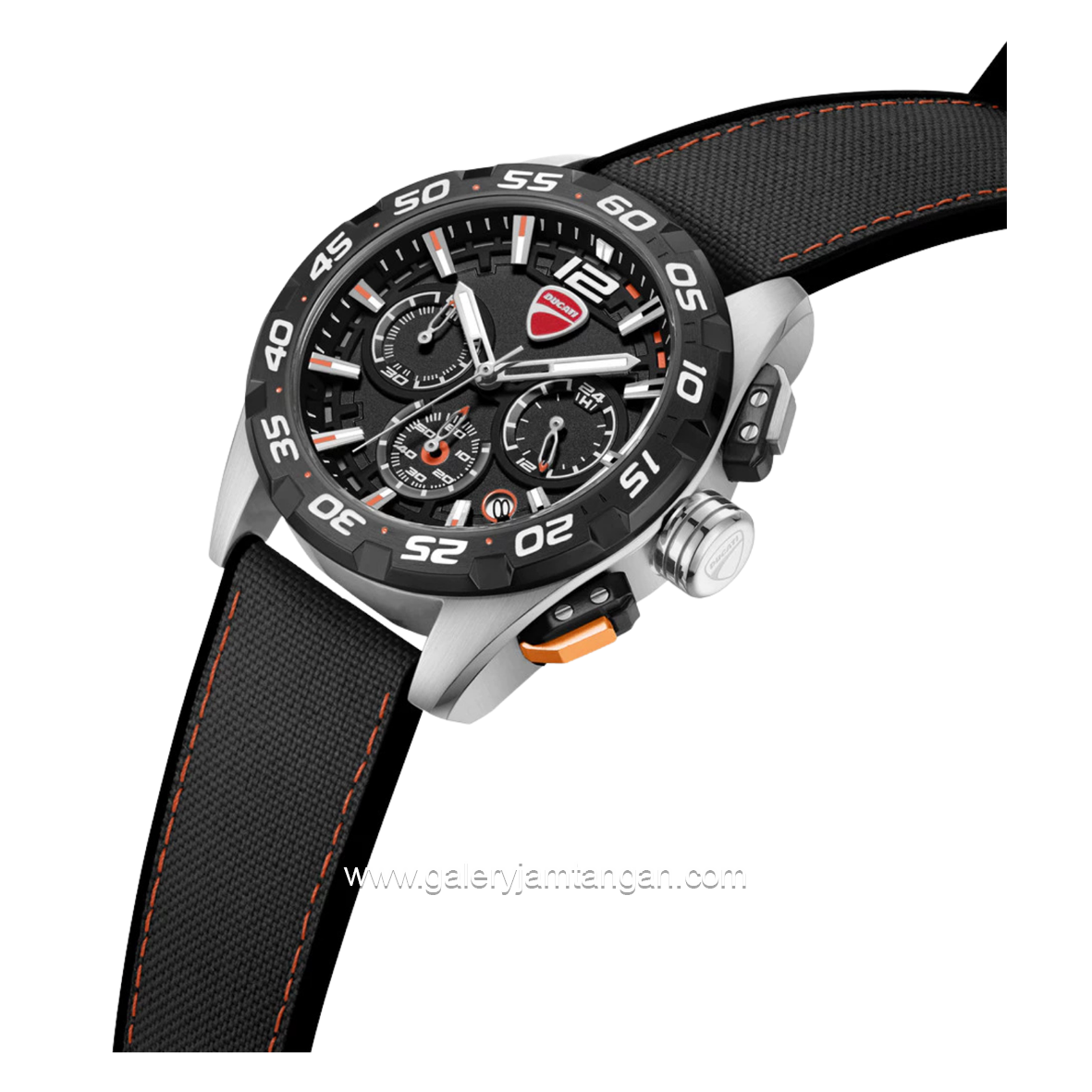 DUCATI DTWGO0001805 DT012 Chronograph Black Silicone Combi Nylon Strap