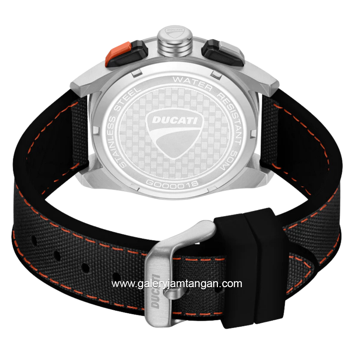 DUCATI DTWGO0001805 DT012 Chronograph Black Silicone Combi Nylon Strap