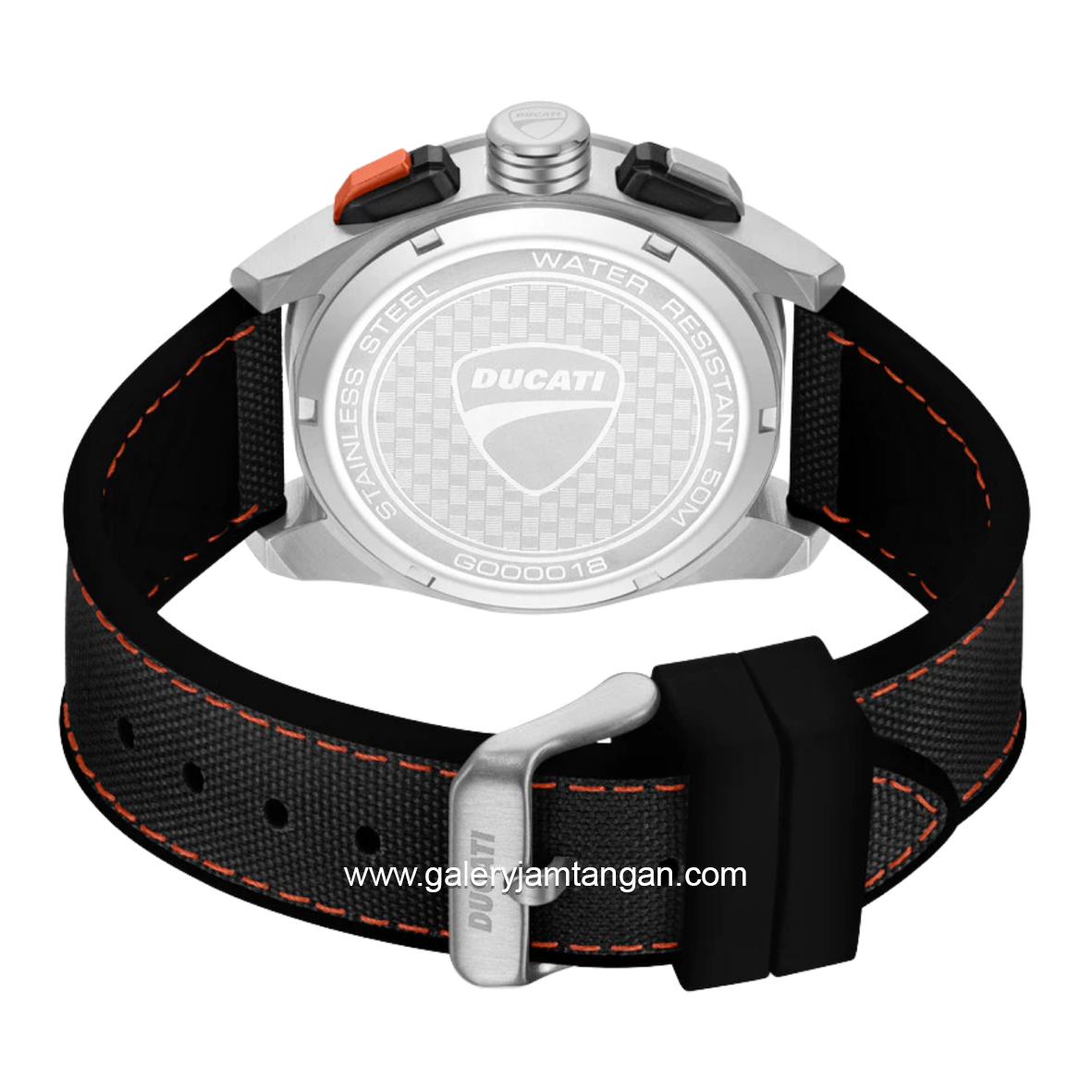 DUCATI DTWGO0001805 DT012 Chronograph Black Silicone Combi Nylon Strap