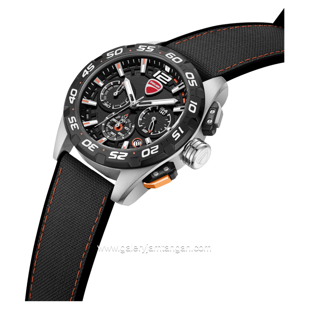 DUCATI DTWGO0001805 DT012 Chronograph Black Silicone Combi Nylon Strap