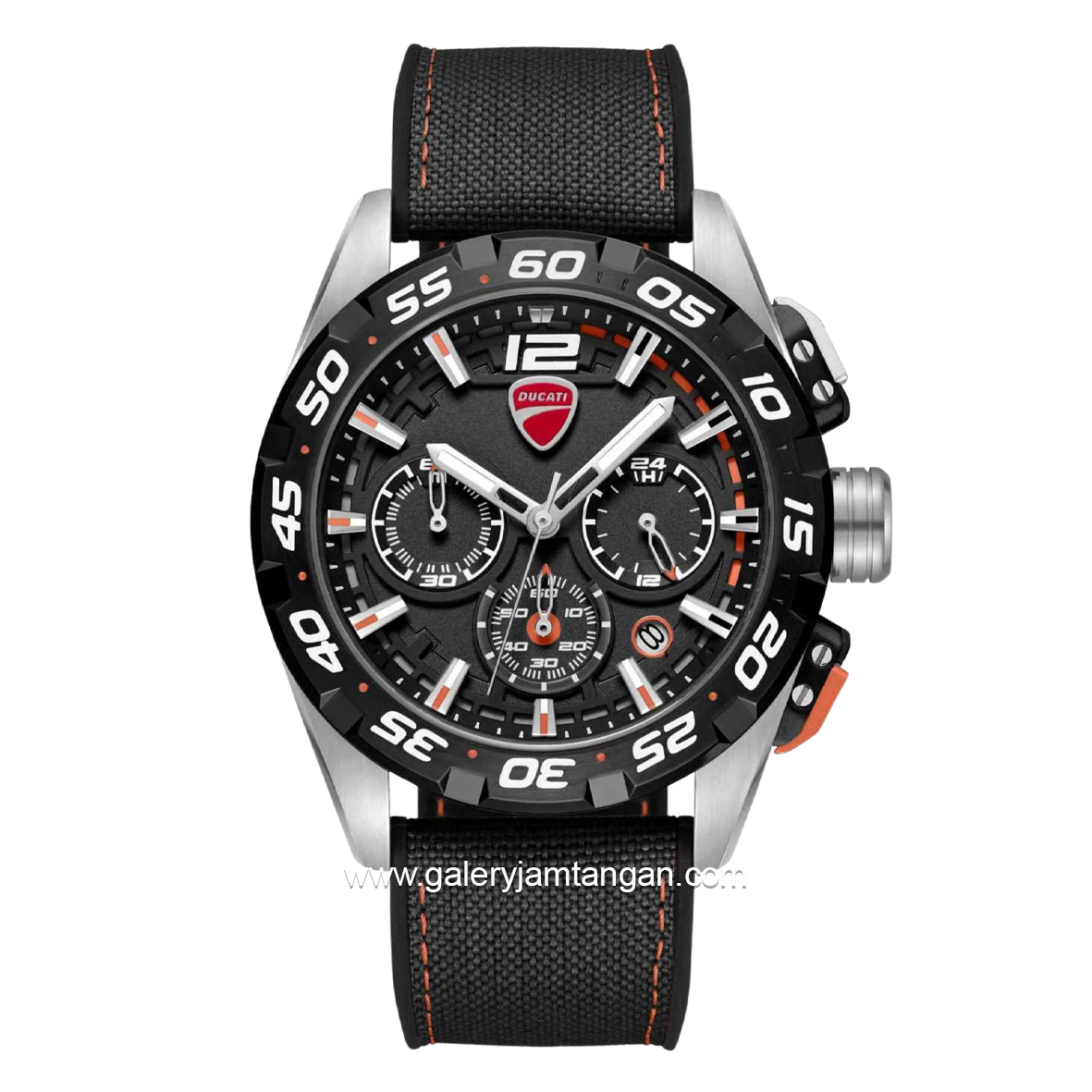 DUCATI DTWGO0001805 DT012 Chronograph Black Silicone Combi Nylon Strap
