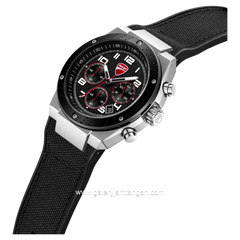 DUCATI DTWGO0002501 DT020 Chronograph Black Silicone Combi Nylon Strap