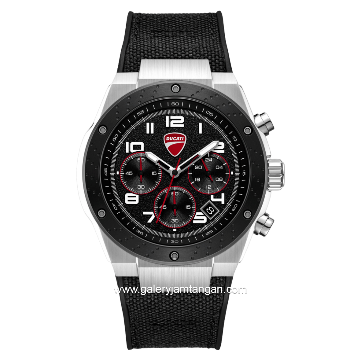 DUCATI DTWGO0002501 DT020 Chronograph Black Silicone Combi Nylon Strap