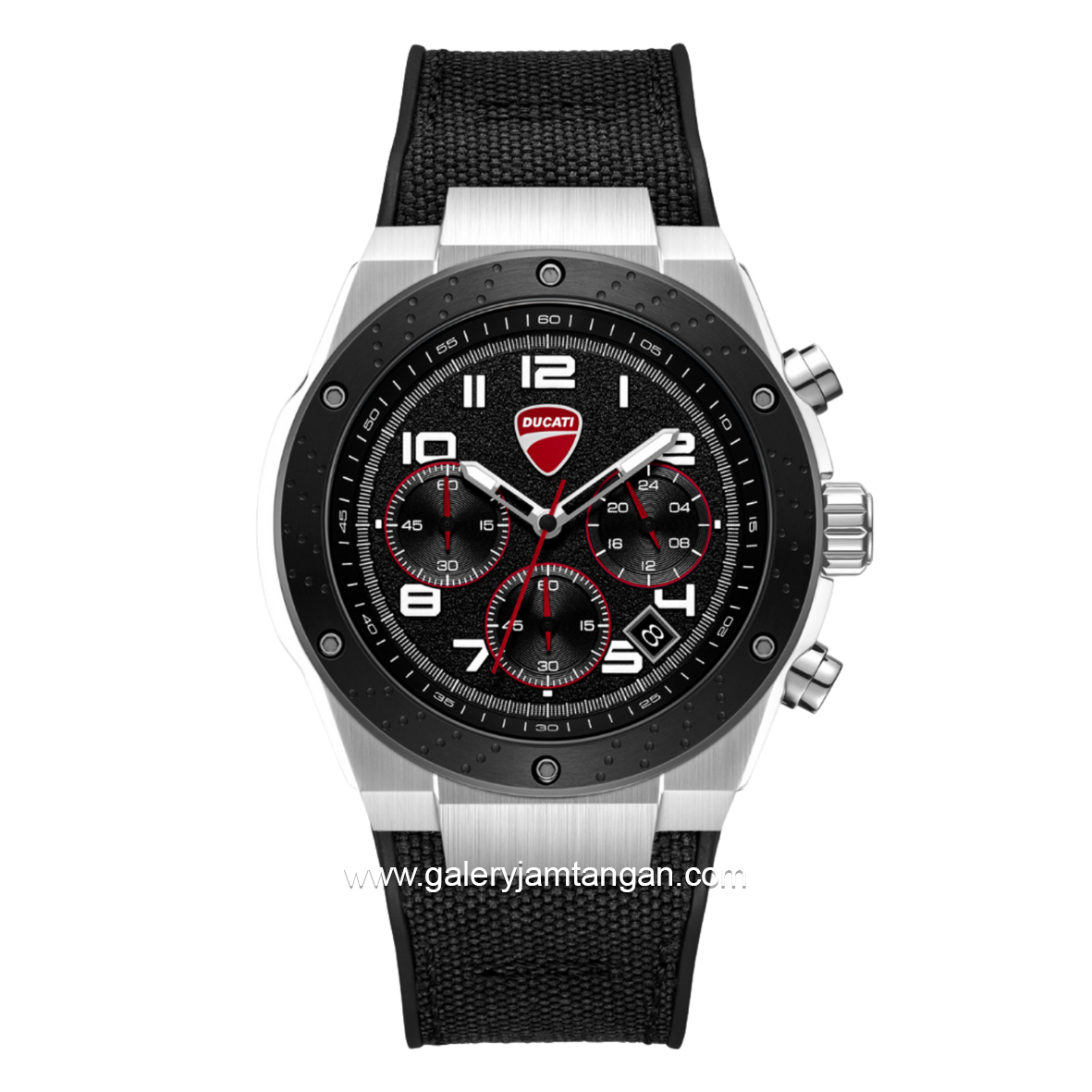 DUCATI DTWGO0002501 DT020 Chronograph Black Silicone Combi Nylon Strap
