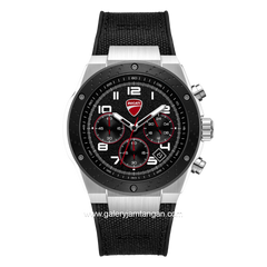 DUCATI DTWGO0002501 DT020 Chronograph Black Silicone Combi Nylon Strap